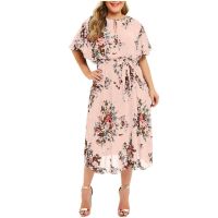 ZZOOI Vintage Dress Women Plus Size Long Sleeve Big Swing Elegant Princess Print Slim Waist Boho Floral Vestidos 2020 New d#