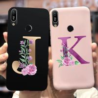 ☄ Alphabet Letters Name Phone Cases For Huawei Y6 2019 Case Soft Slim Fundas Back Cover For Huawei Y6 2019 MRD-LX1 MRD-LX1F Bumper