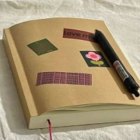 DIY A5 Kraft Paper Blank Notebook Super Thick Notebook Ins Student Diary Journal Draft Book 【AUG】