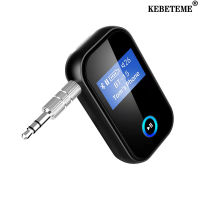 อะแดปเตอร์ Bluetooth5.0จอแสดงผล LCD KEBETEME 3.5Mm AUX Bluetooth 5.0ตัวรับสัญญาณ WiFi สเตอริโอตัวรับเครื่องส่งสัญญาณเสียงเครื่องรับ FM สำหรับรถยนต์