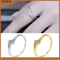CUCU รอบ โลหะผสม ทอง andamp; เงิน คลาสสิก เครื่องประดับ แหวนแต่งงานเพชร แหวนผู้หญิง หมั้น