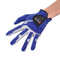 Pack 1 Pcs Mens Golf Glove Worn On Left Hand Color Black Blue White Micro Fiber Cloth Soft Breathable