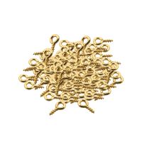 100 pcs 8mm x 4mm Screw Eye Bails Jewellery Craft (8x4MM Gold)