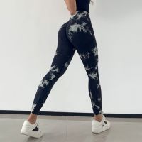 ☇✚❖ FLOWOMEN ฟิตเนสกางเกงโยคะสตรี Tie-dye เอวสูงก้นกีฬาวิ่ง Leggings กางเกงฟิตเนสแสดงก้นสะโพก Leggings