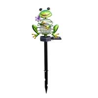 Frog Ornament Outdoor Solar Lamp Spring Frog Plug-in Solar Powered LED Lamp Outdoor Atmosphere Lawn Light Garden Decoration