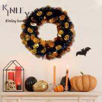 CEMOMEF Halloween Accessories Halloween Decorations กลมกลมๆ พวงหรีดฟักทองฮาโลวีน ไม้ตีฟักทอง การจำลองแบบจำลอง อุปกรณ์ประกอบฉากบ้านผี 27ซม. ค่ะ บ้านในบ้าน