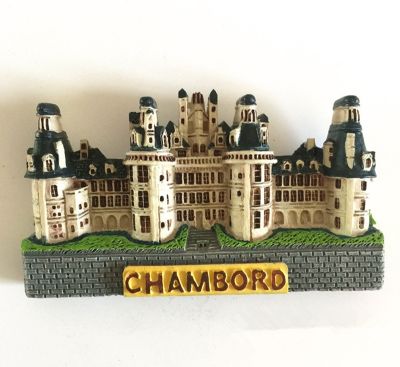 Handmade painted France Loire Valley Shampoo Castle 3D Fridge Magnet Travel Souvenirs Refrigerator Magnetic Stickers