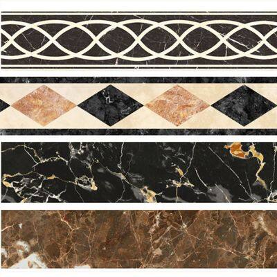 ✇△ 5 Meter Waterproof Baseboard Self Adhesive Wall Sticker Waistline Border Floor Stickers 3D Rustic Tile Vintage Wallpaper Borders