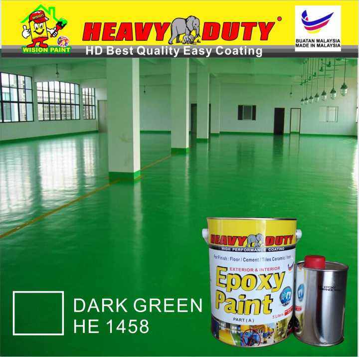 DARK GREEN HE1458 ( 5L ) HEAVY DUTY EPOXY BRAND Two Pack Epoxy Floor