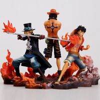 Figur Satu Potong อะนิเมะ Tiga Saudara Luffy Ace หุ่นซาโบพีวีซีแอคชั่น Figurin Patung Koleksi Boneka Dekorasi Mainan Untuk Anak-Anak