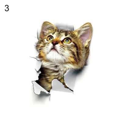 อาร์เอสน่ารัก3Dแมวแบบสติ๊กเกอร์กาวติดผนังห้องนอนห้องนั่งเล่นตกแต่งห้องน้ำ