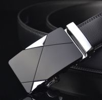 เข็มขัดผู้ชาย เข็มขัด ผู้ชาย เข็มขัด Business Leather Male Belt for Men Wholesale High Quality Fashion Leather Business Male Belt for Men - Silver