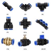 ❄ Pneumatic Fitting Pipe Connector Tube Air Quick Fittings Water Push In Hose Plastic 4mm 6mm 8mm 10mm 12mm 14mm PU PE PY LSA HVFF