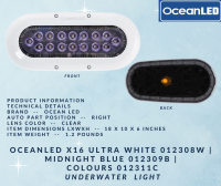 Oceanled X16 X-series Ultra White Led - 012308W ไฟใต้น้ำ Under Water light Midnight Blue 012309B