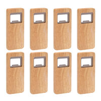 8 Pack Wood Beer Bottle Opener Wooden Handle Corkscrew Stainless Steel Square Openers Bar Kitchen Accessories Party Gift