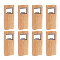 THLT9A 8 Pack Wood Beer Bottle Opener Wooden Handle Corkscrew Stainless Steel Square Openers Bar Kitchen Accessories Party Gift