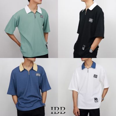 Basic zipper polo เสื้อโปโลโอเวอร์ไซส์