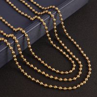 【DT】hot！ Necklace Men Gold Color Round Chain Beads Necklaces Choker Jewelry Wholesale