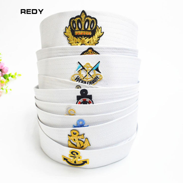 redy-ทหารหมวกกะลาสีกัปตันหมวกสีขาวกองทัพเรือหมวก-anchor-sea-boating-nautical-แฟนซีชุดหมวกพยาบาลคอสเพลย์