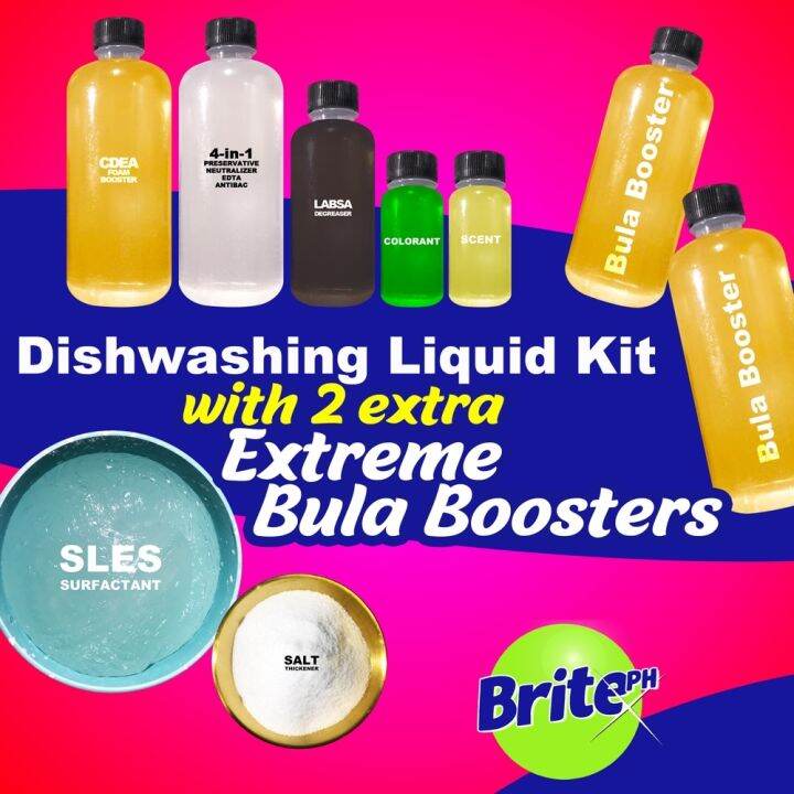Dishwashing Liquid Kit DIY with x2 Extreme Bula Booster (Makes 17