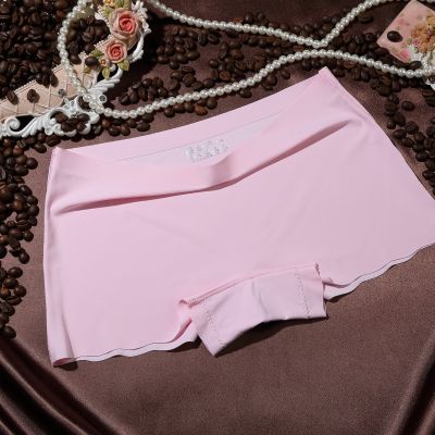 （A So Cute） กางเกงบ็อกเซอร์กางเกงนิรภัย WomenSilk ไม่มีรอยต่อ Waistband เทปกาวสุภาพสตรี Dual-Use HomeBottoming Panties
