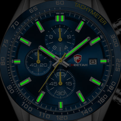 HotCHEETAH นาฬิกาผู้ชายแบรนด์หรูสแตนเลสธุรกิจควอตซ์บุรุษนาฬิกาโครโนกราฟสบายๆกีฬานาฬิกาข้อมือสำหรับผู้ชาย