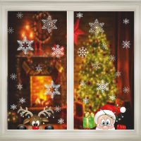 Christmas Wall Stickers Electrostatic Window Glass Sticker Santa Claus Elk Gift Merry Christmas Decor For Home Xmas Ornaments