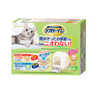 ห้องน้ำแมว ดีโอ ทอยเล็ท ฮูท โคเวอร์ เซท มีฝาครอบ 54 X 40.5 X 43 CM. Unicharm Deo Toilet