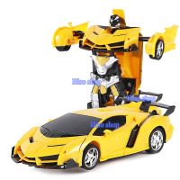 รถบังคับแปลงร่าง Car Transformer  2 in 1  สีสันสดใสสวยงาม ให้น้องๆสนุกสนานเพลิดเพลิน สีส้ม