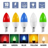 【CW】 10pcs Colorful Bulb E14 Led C35 5 Color SMD 2835 220V Flashlight Globe