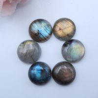 [HOT PPLMZKKLWEWH 605] 6PCS 6Mm 8Mm 10Mm 12Mm 14Mm Natural Labradorite รอบ Flatback Cabochon คุณภาพสูงขัดอัญมณี Cabochons ลูกปัด