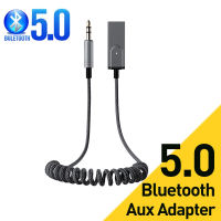 ตัวรับสัญญาณบลูทูธ Aux Bluetooth 5.0 บลูทูธรถยนต์ Adapter ตัวรับสัญญาณ blutooth Bluetooth Receiver Built-in Microphone Compatible with Car Speaker and Home Audio