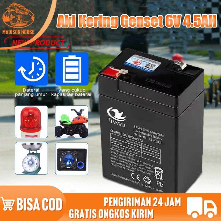 Baterai Aki Mobilan Anak/6V 4.5Ah AKI Baterai Kering Batere/Anak Mobil