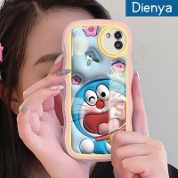 ปลอกสำหรับ Samsung Dienya M02sCase A03แกน A02s A03s การ์ตูนลายดอกไม้มีขอบเป็นคลื่นโดราเอมอนเคสมือถือกันกระแทกแบบใสนิ่มโปร่งใสลายกล้องถ่ายรูปที่สร้างสรรค์เคสป้องกันซิลิกาเจล