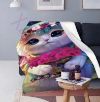 Cute Cat Blanket Animals Pet Pattern  for Cat Lovers Kawaii Soft Lightweight Flannel Throw Blankets for s Adults 08