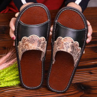 STONE VILLAGE Plus Size 35-44 Summer Indoor Household Home Slippers Non-Slip Couple Leather Slippers Shoes Men Women Slippers