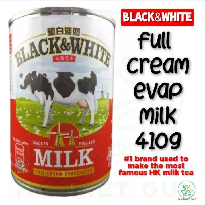 （New product） Black White Brand Full Cream Evaporated Milk 410g Lazada PH