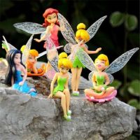 6pcs Japan Flower Fairy Laraine Pixie Fly Wing Family Miniature Dollhouse Garden Decor