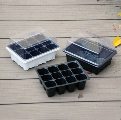 3pcsset 12 Hole Plant Seeds Grow Box Insert Propagation Nursery Seedling Starter Tray with Transparent Cover Home Garden