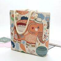 【hot seller】 school student schoolbag female campus fresh shoulder bag Mori double-sided embroidered elephant college