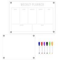 【lz】❁۞♞  Magnetic Plano Semanal Writing Board Acrílico Whiteboard Calendários magnéticos para geladeira