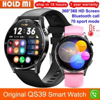 QS39 Smart Watch อุณหภูมิร่างกายความดันโลหิตออกซิเจนบลูทู ธ โทรเพลงเล่น IP67 กันน้ํากีฬา Smartwatch Android Ios