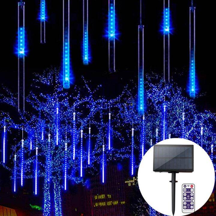 Solar Meteor Shower Rain Lights 30cm/ 50cm 8 Tubes LED Falling Rain Fairy String Lights
