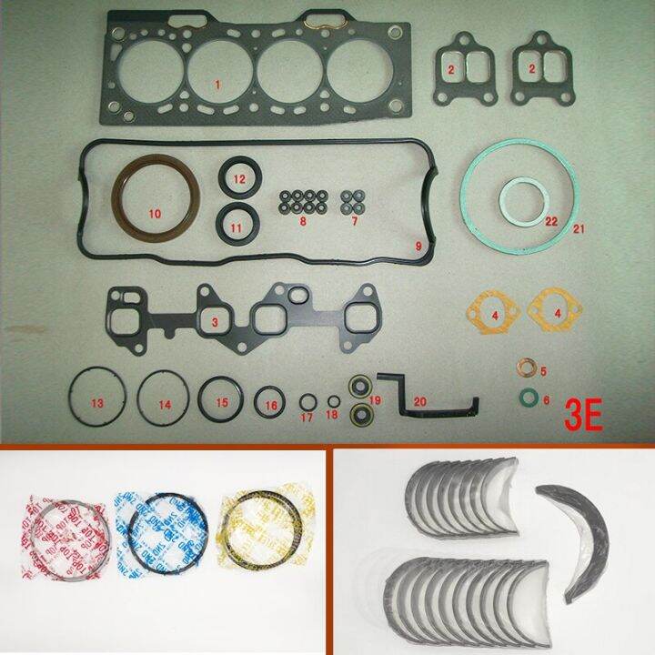 3E 3EE Engine Full Gasket Set Kit Crankshaft Connecting Rod Bearing