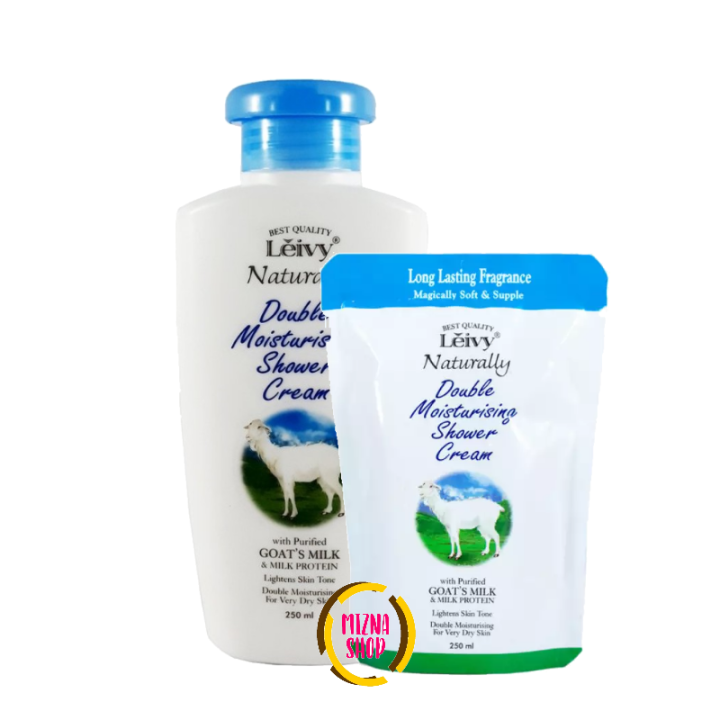 LEIVY Double Moisturising Shower Cream Goats Milk / Sabun Mandi Pemutih