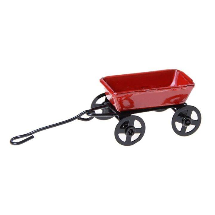 1-12-mini-cute-dollhouse-miniature-metal-red-small-pulling-cart-garden-miniature-furniture-accessories