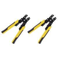 2 Pcs Crimp Tool Crimper Plier Wire Crimpers Adjustable Crimping Range for Cutting and Pressing Cables