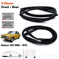 iBarod ชุด คิ้วยาง ยางขอบกระจกหน้า+หลัง 2ชิ้น สีดำด้าน สำหรับ Nissan/Datsun 1600 Bluebird 510 4D Sedan ปี 1968-1973