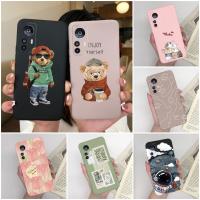 สำหรับ Xiaomi 12 T แฟชั่นน่ารักหมี Bear Cat Rose ดอกไม้ TPU กลับเคส Xiaomi Xiaomi Mi12T Mi 12 T 12 T Xiaomi 12 T Pro Soft Coque Funda Capa เคสโทรศัพท์กันชน