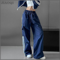 JIAOQI กางเกงขายาว Casual baggy กว้าง2023กางเกงเอวสูงสตรีฮิปปี้ Joggers กางเกง Y2k เสื้อผ้า